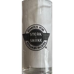 VTG Steak N Shake Food Famous For Steakburgers Restaurant Small Glass Cup READ